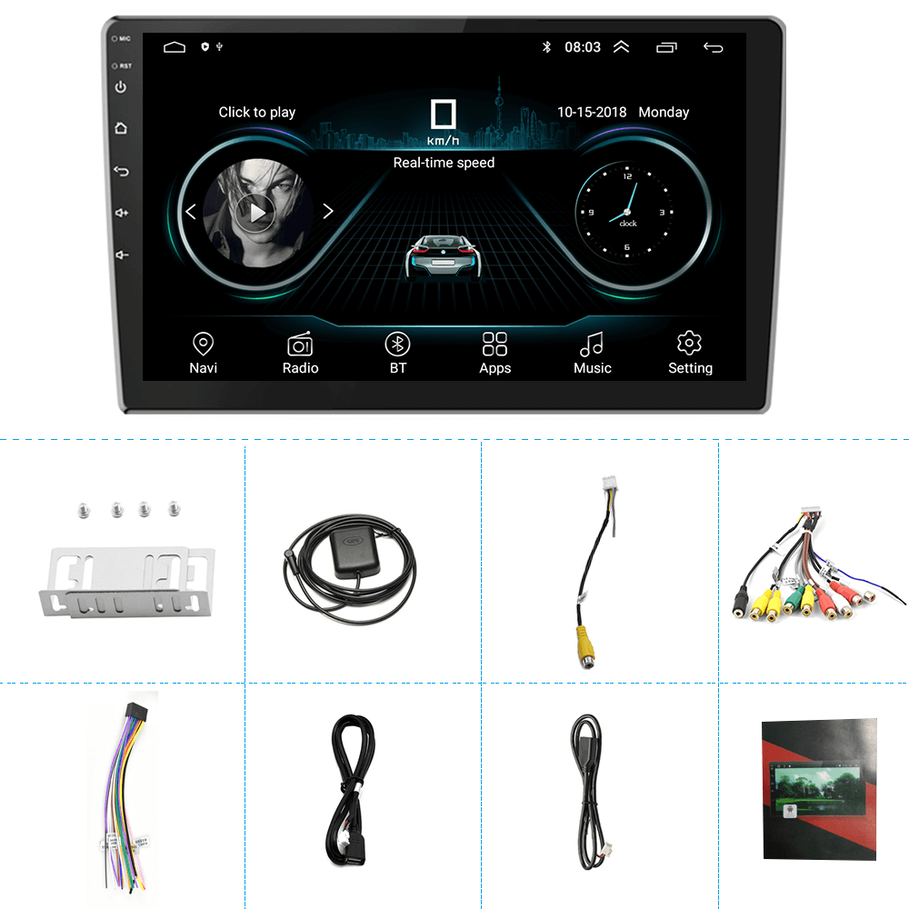 Магнитола универсальная Android для авто A2747 OS10 1/16 Gb 10,1" HD GPS WI-Fi FM BT Wireless Car Play (554427) - фото 3