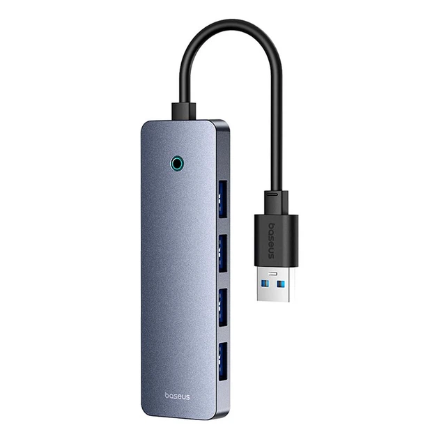 Хаб USB Baseus UltraJoy Series 4-Port HUB Lite 50cm Space Grey USBA to USB3.0x4/Type-C5V (KST-B0005280B811-01)