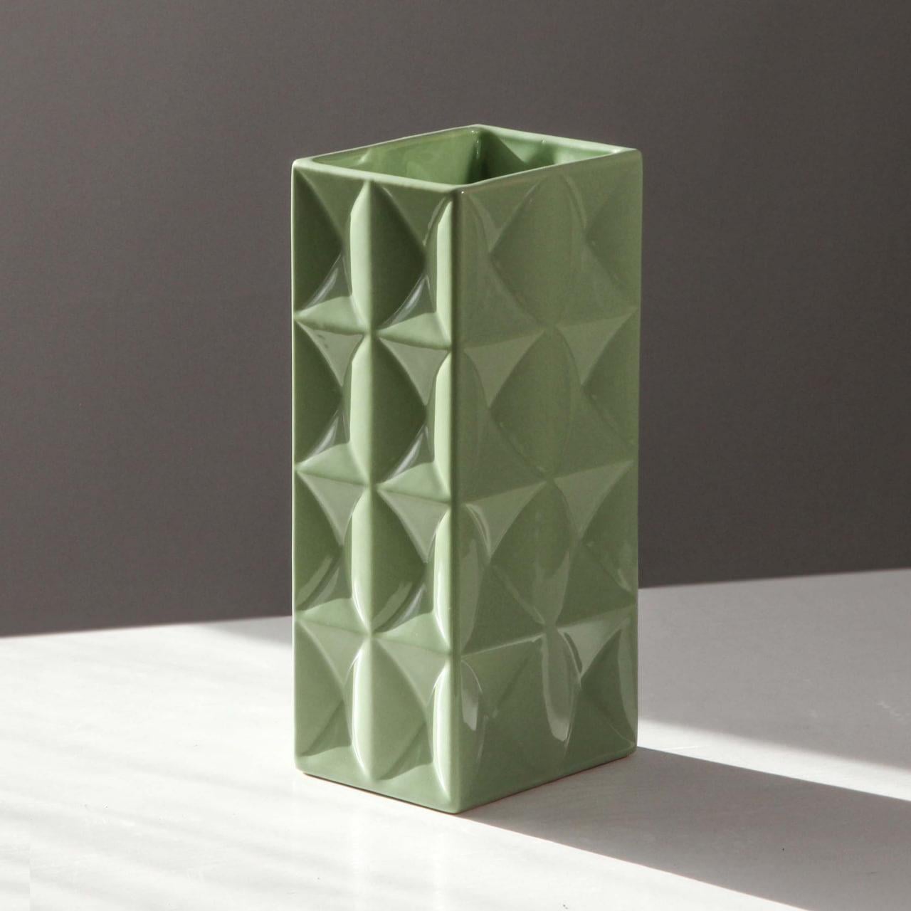 Ваза Nana ceramics керамическая Эней 23 см Спаржевый (2788481503)