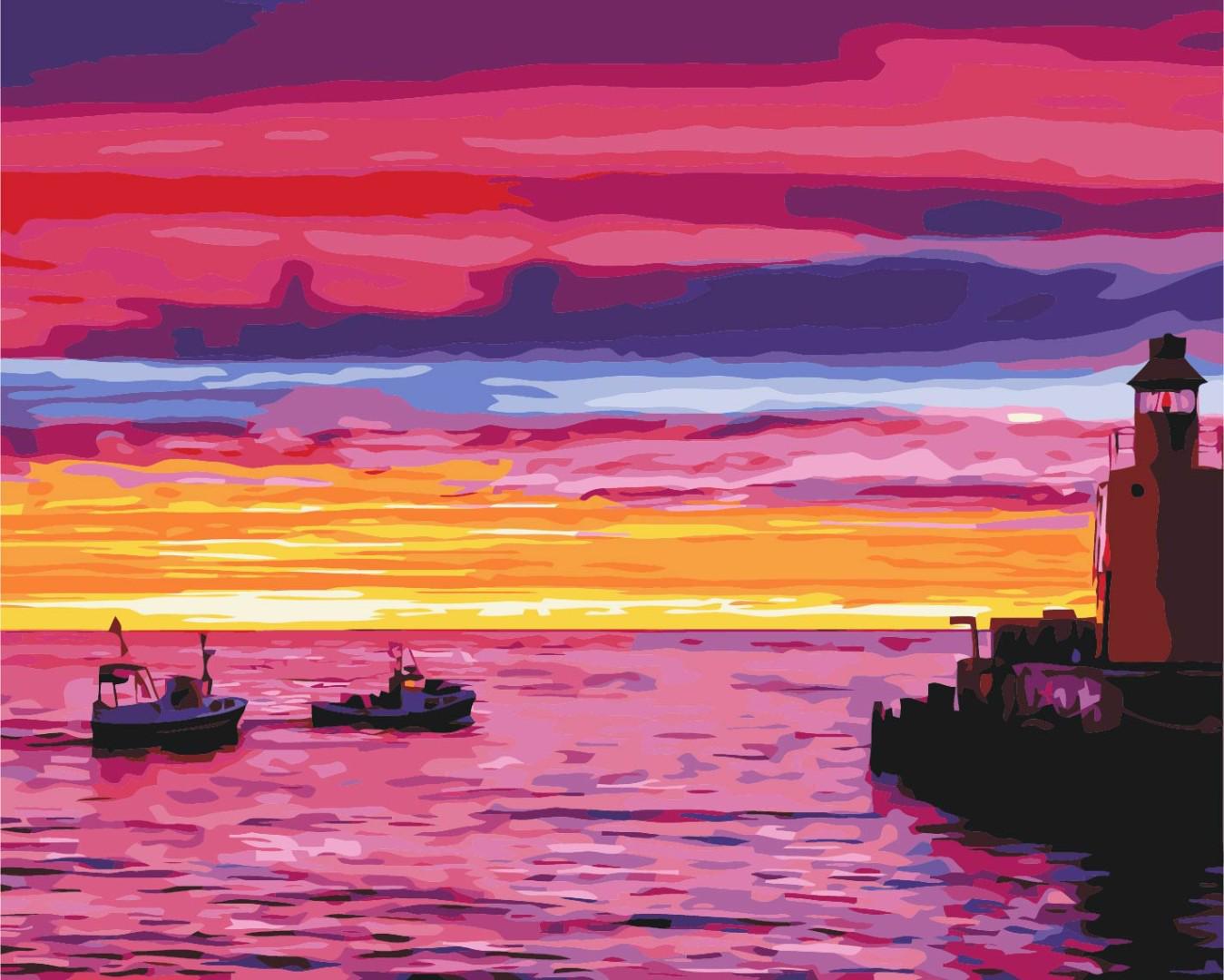 Картина по номерам Brushme Закат на причале 40х50 см (BS21542)