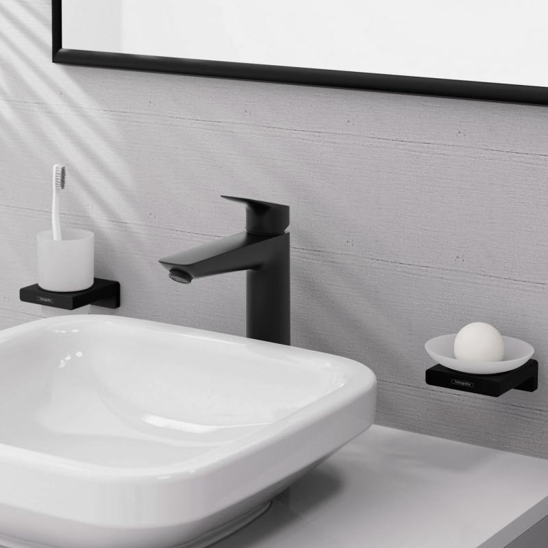 Смеситель Hansgrohe Logis 190 для умывальника без донного клапана Black Matt (71091670) - фото 2
