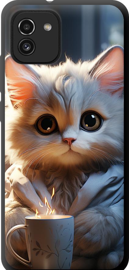 Чехол на Samsung Galaxy A03 A035F White cat (5646b-2499-42517)