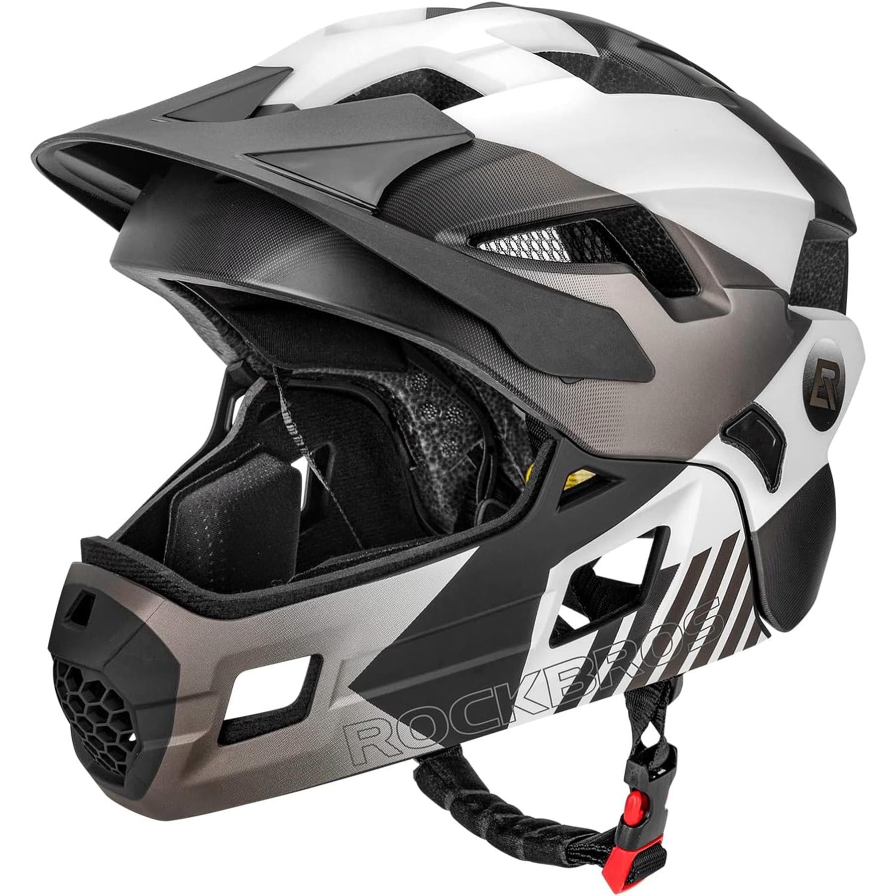 Шлем велосипедный детский фулфейс ROCKBROS TT4857 In-Mold 48-54 см Черный с белым (RB-TT4857-5079)