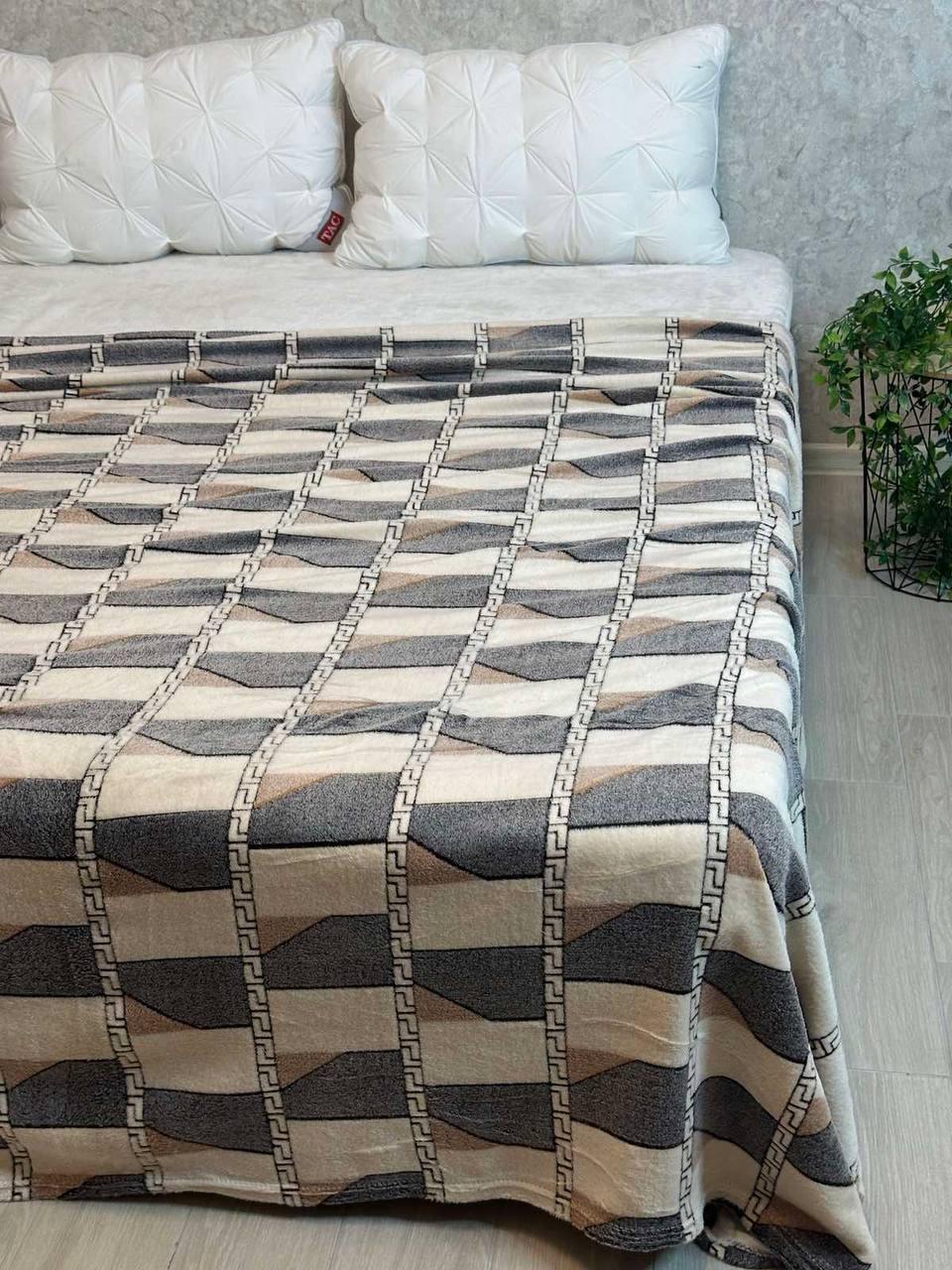 Плед з мікрофібри євро 200х220 см Бежевий (П4К-al-ncuk-004)