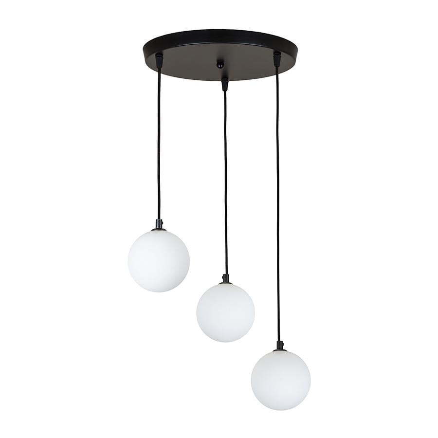 Світильник підвісний Lighthouse LS-19527-3 BK/WH 300 плафон білий Чорний Світильник підвісний Lighthouse LS-19527-3 BK/WH 300 плафон білий Чорний