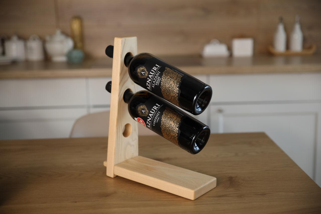 Подставка для вина Гравитация под 3 бутылки ясень 30х10х35 см (WDT-15.1)