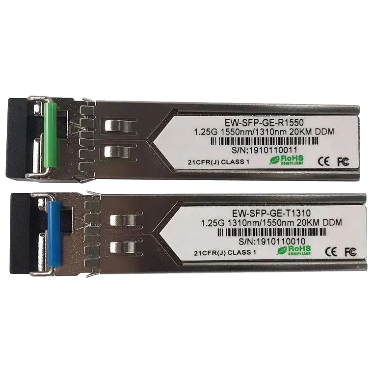 Модуль SFP Ewind EW-SFP-GE-T1310/EW-SFP-GE-R1550 1,25G Single-mode single Fiber 20km LC connector 2 шт. (3043309649)