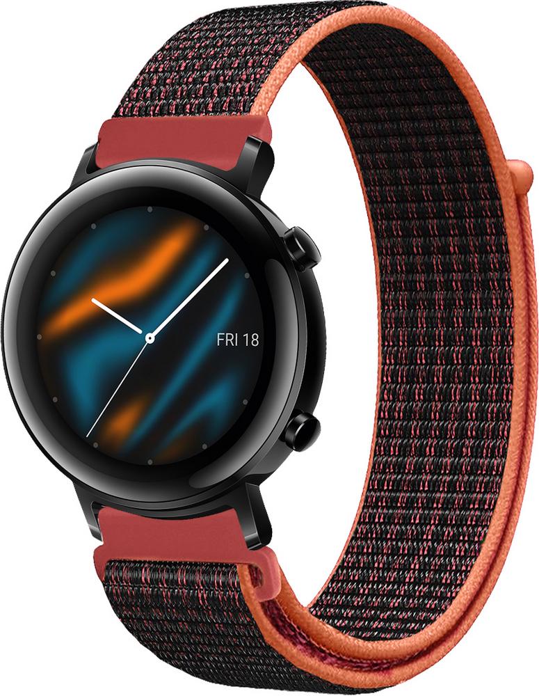 Ремінець нейлоновий Sport Loop для Huawei Watch GT 2 42 мм Black/Red (25515-44) Ремінець нейлоновий Sport Loop для Huawei Watch GT 2 42 мм Black/Red (25515-44)
