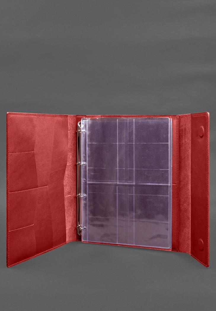 Шкіряна папка для документів сімейна А4 на сегрегаторі з файлами Червоний (A-028631) - фото 2 Шкіряна папка для документів сімейна А4 на сегрегаторі з файлами Червоний (A-028631) - фото 2