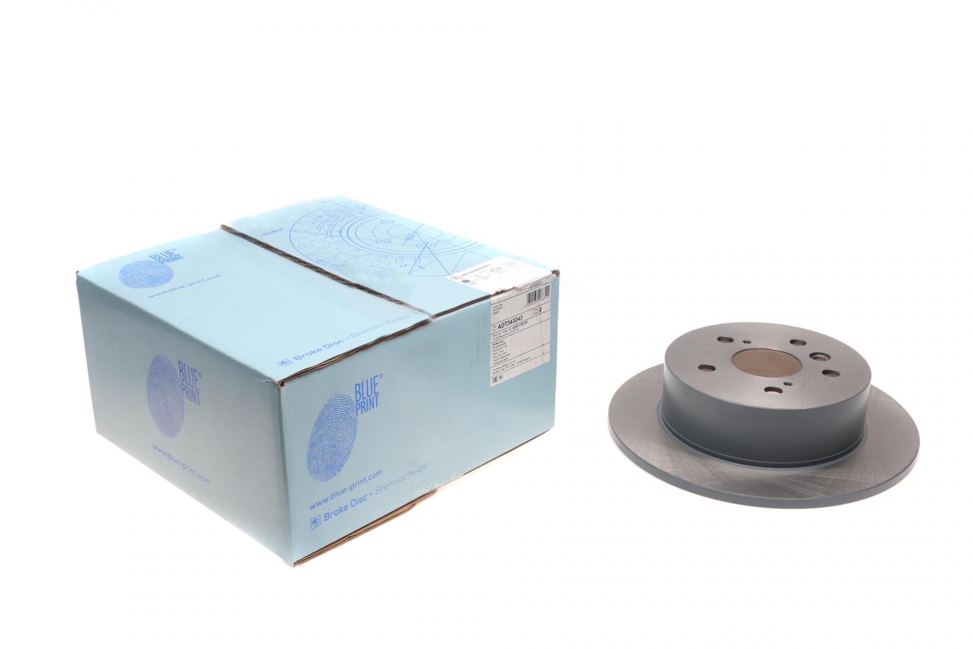 Диск тормозной задний BLUE PRINT Toyota Camry/Lexus ES 11- с полным покрытием 280,90x10 мм (ADT343243 BLUE PRINT)