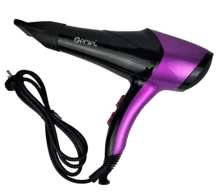 Фен Gemei GM-1766 для быстрой сушки и укладки с концентраторной насадкой 2600 Вт Фиолетовый (2390000047)