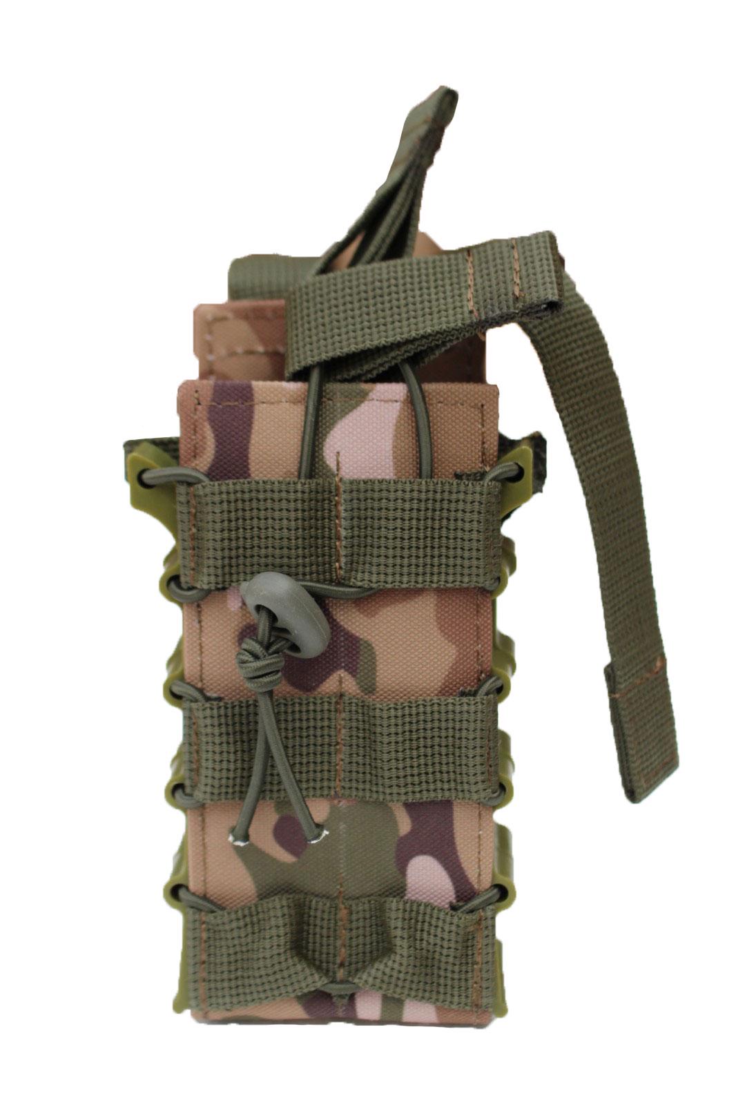 Підсумок під 2 магазини Defender АК/AR-15 Oxford 600D на MOLLE пластикові боки Мультикам (3577643)
