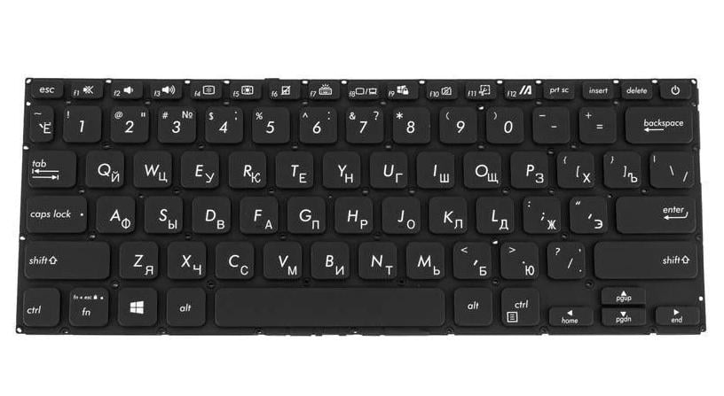 Клавиатура для ноутбука Asus X409 series rus без фрейма/подсветки клавиш Black (170011)