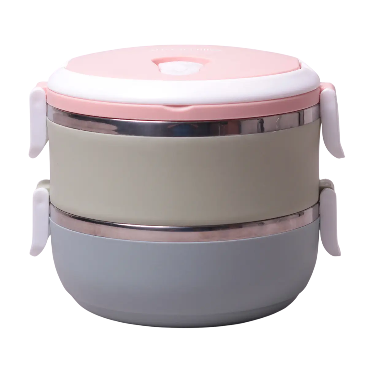 Ланч-бокс для еды с ручками двойной Kamille KM-2116 из нержавеющей стали и пластика 1400 мл Разноцветный (150-84-2116)