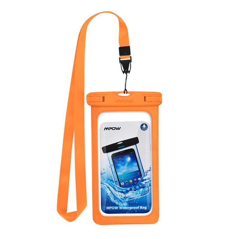 Чехол водонепроницаемый Mpow Waterproof IPX8 для мобильных телефонов до 6,7" Оранжевый Чехол водонепроницаемый Mpow Waterproof IPX8 для мобильных телефонов до 6,7" Оранжевый