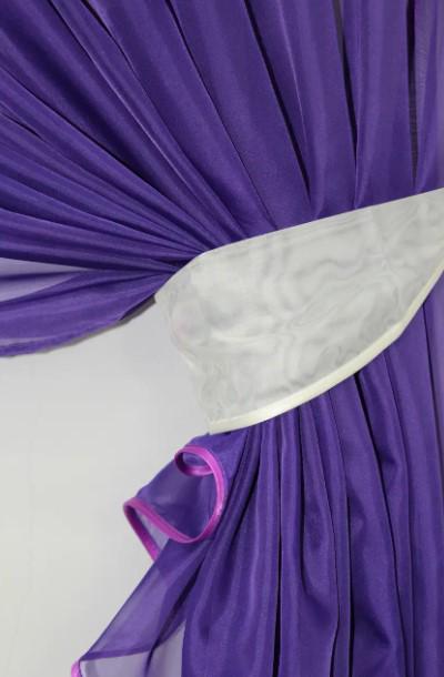 Занавеска на кухню/балкон шифон 280х170 см Фиолетовый/Молочный (076к) - фото 4 Занавеска на кухню/балкон шифон 280х170 см Фиолетовый/Молочный (076к) - фото 4