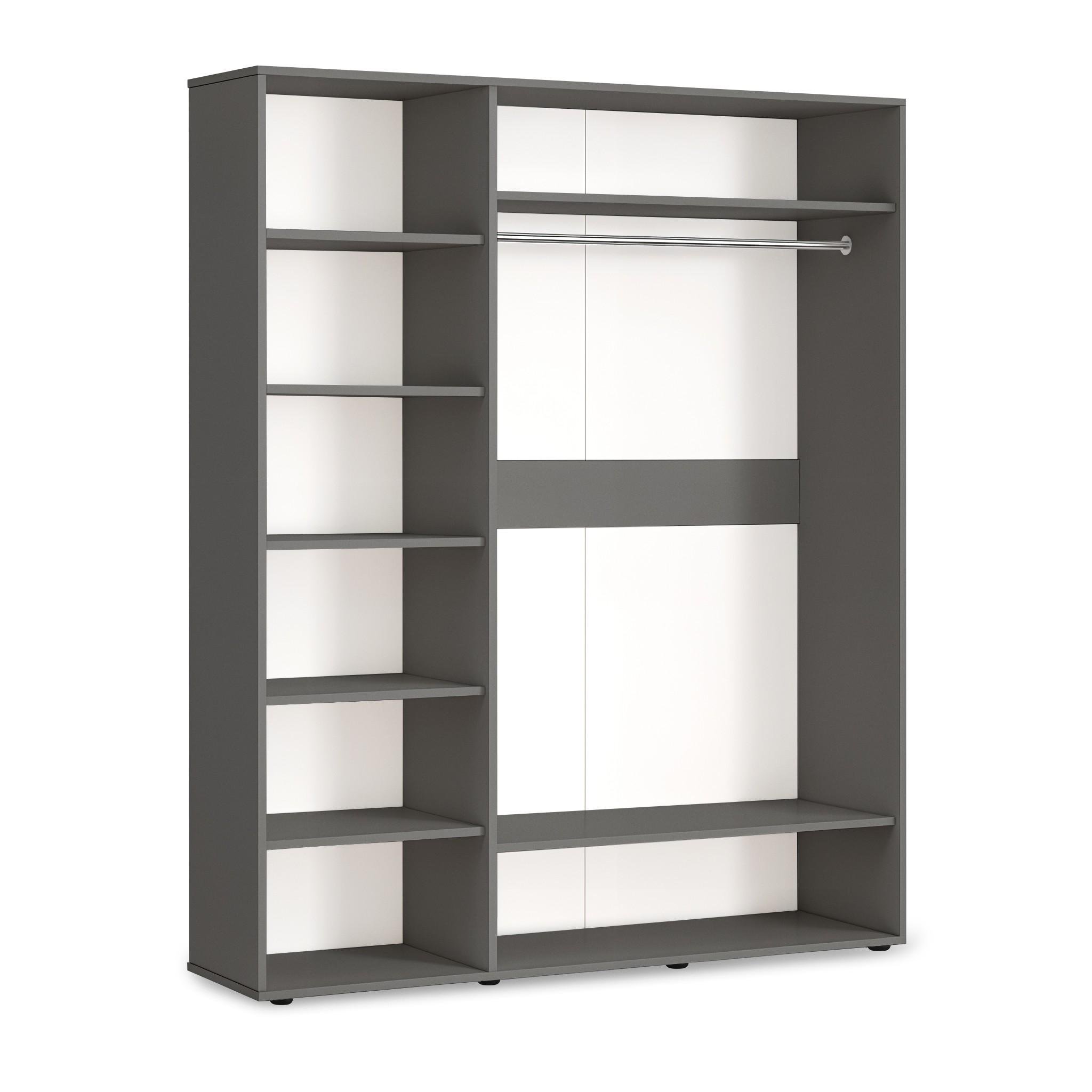 Шкаф со штангой и полками ST-0027 1800х520х2200 мм Антрацит - фото 2