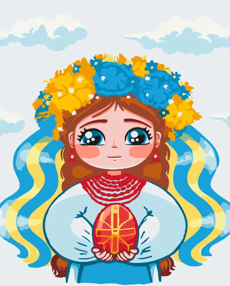 Картина по номерам Brushme Маленькая украиночка Ольга Бородай 40х50 см (BS53155)