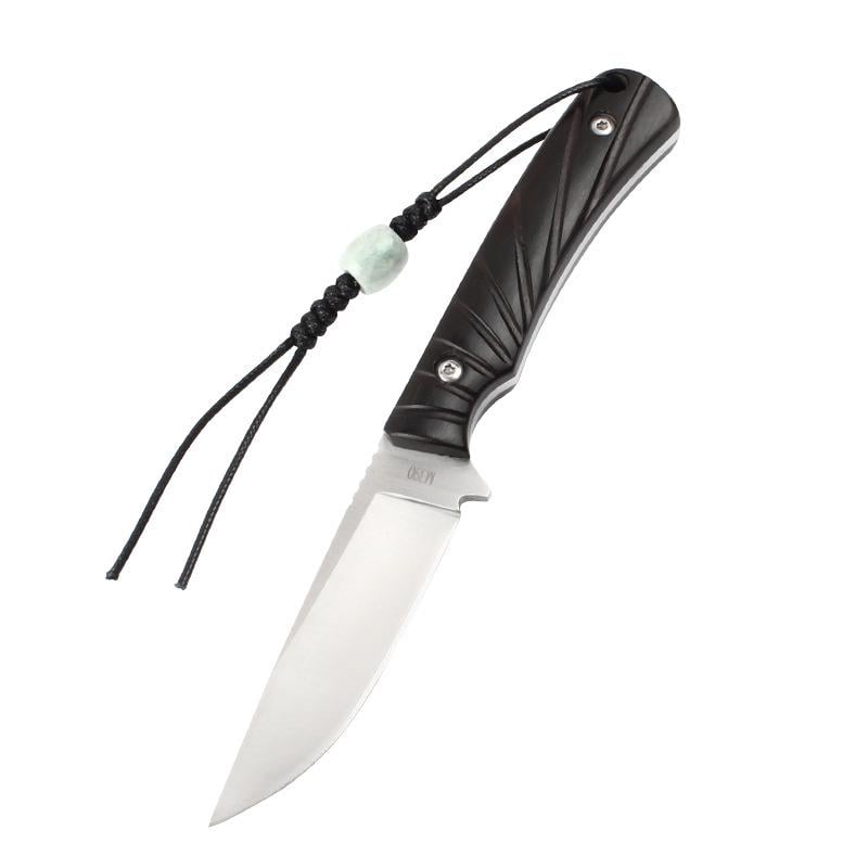 Кухонний ніж для фруктів із чорного сандалового дерева з чохлом із натуральної шкіри (771)