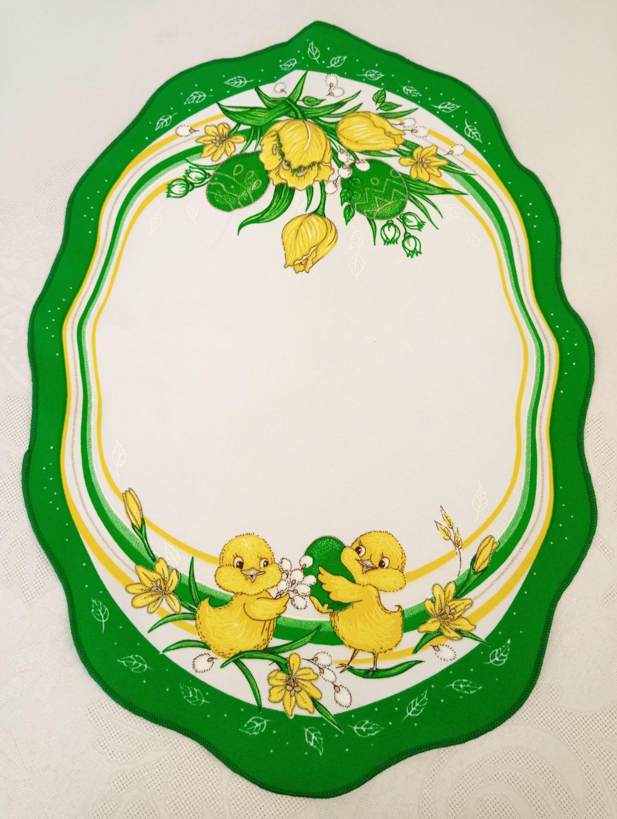 Салфетка пасхальная Print Easter Flowers 35x45 см Green/White (CN14579)