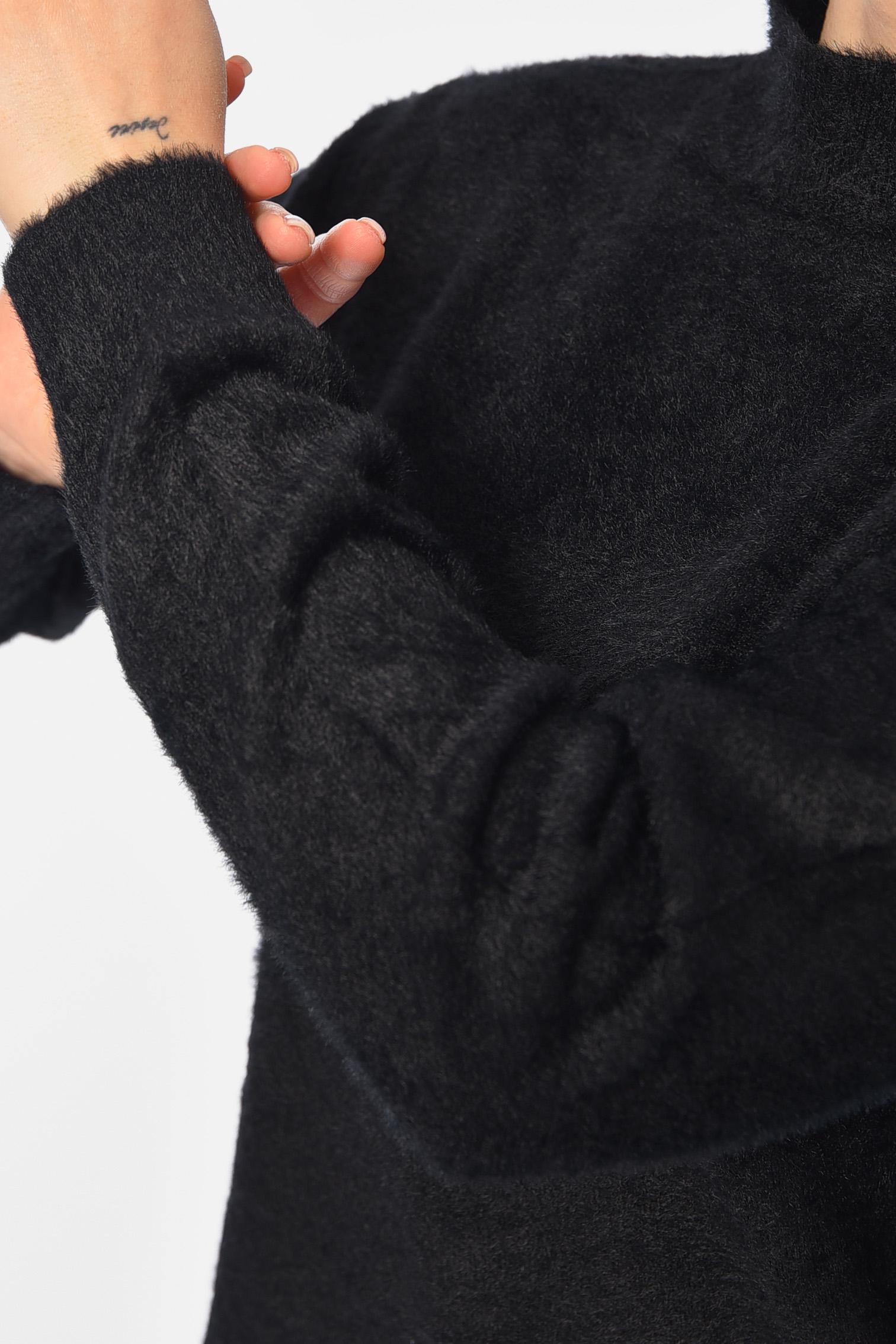 Свитер женский однотонный 3XL-4XL Черный (192343) - фото 4