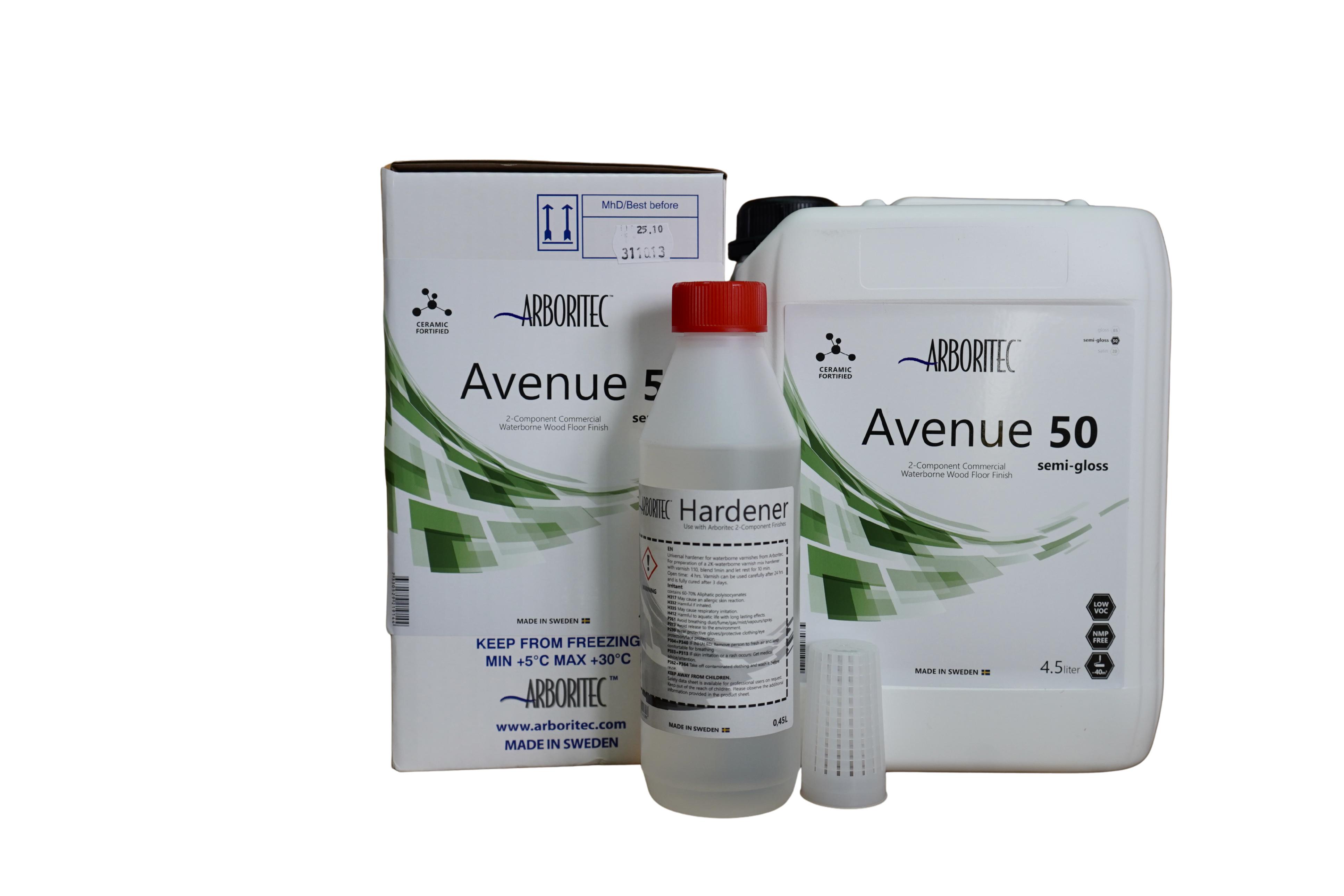 Лак двокомпонентний з керамічними добавками на водній основі для паркету та дерев'яної підлоги Arboritec Avenue satin 4,5 л