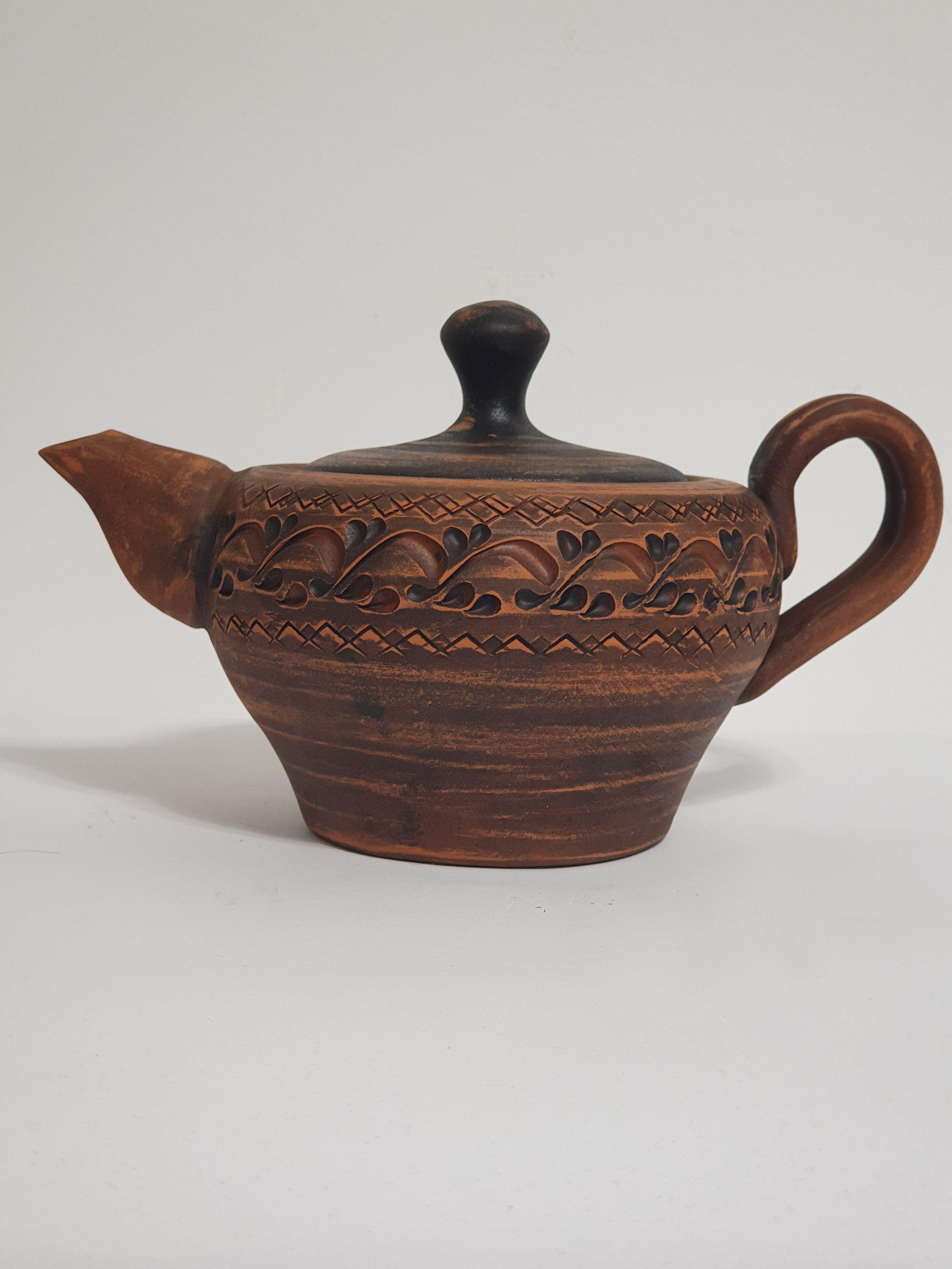 Чайник заварочный из красной глины (3856)
