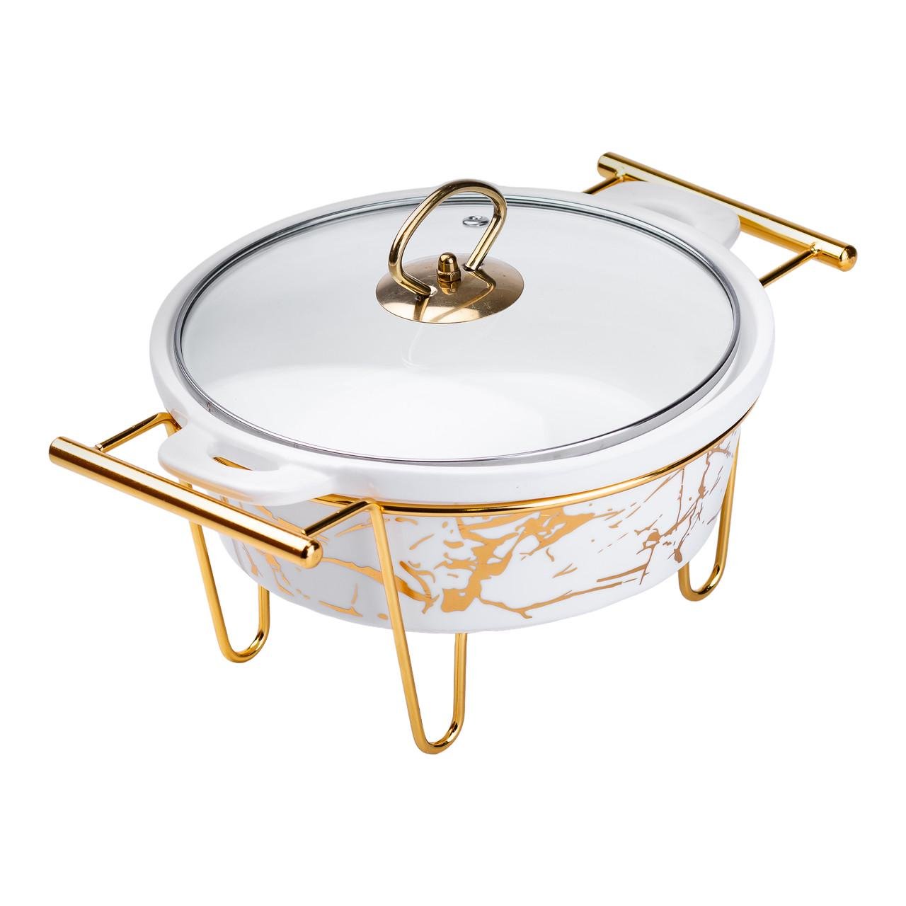 Мармит фарфоровый круглый 1 л с подогревом - фото 3