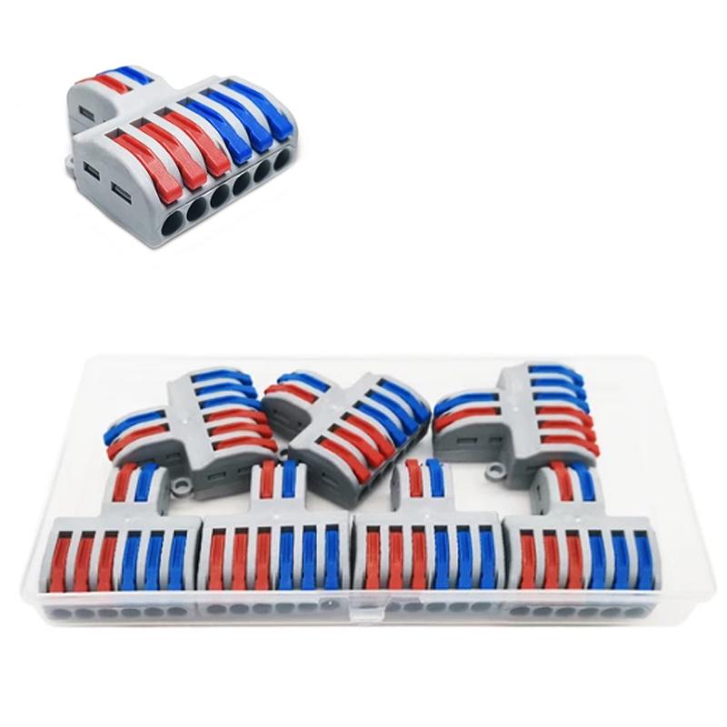 Набор клемм Tactix 0,08-4 мм2 32А 1-3+1-3 разветвитель одинарная 39х33,5х14,5 мм 7 шт. Разноцветный (SPL-62-7box)