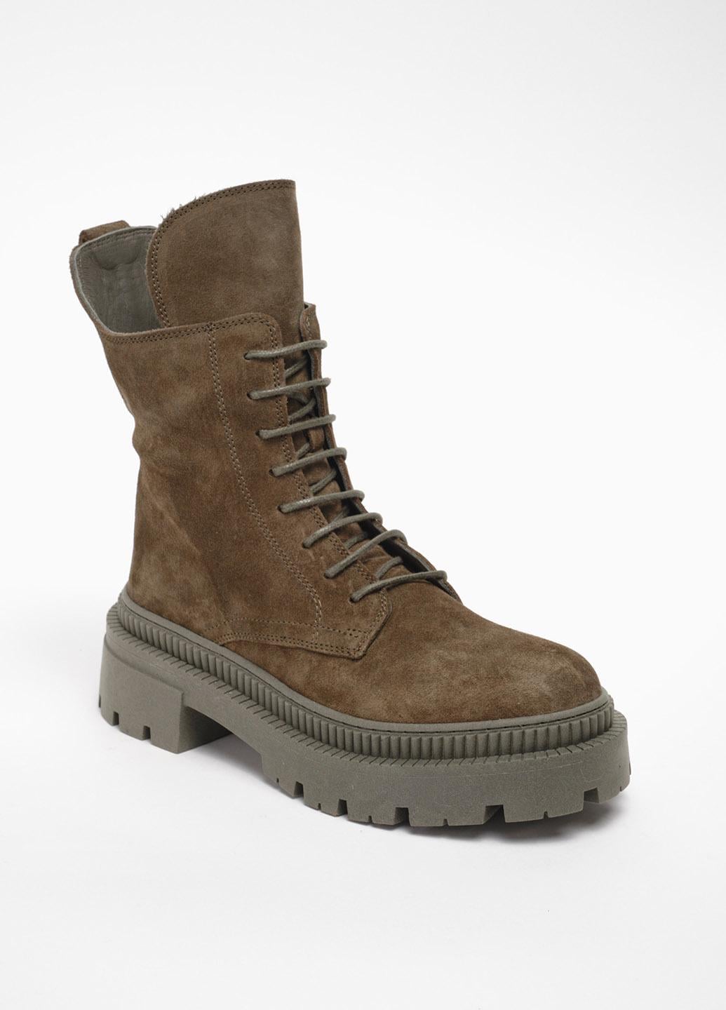 Ботинки женские замшевые 341926 р. 36 Хаки (341926_36)