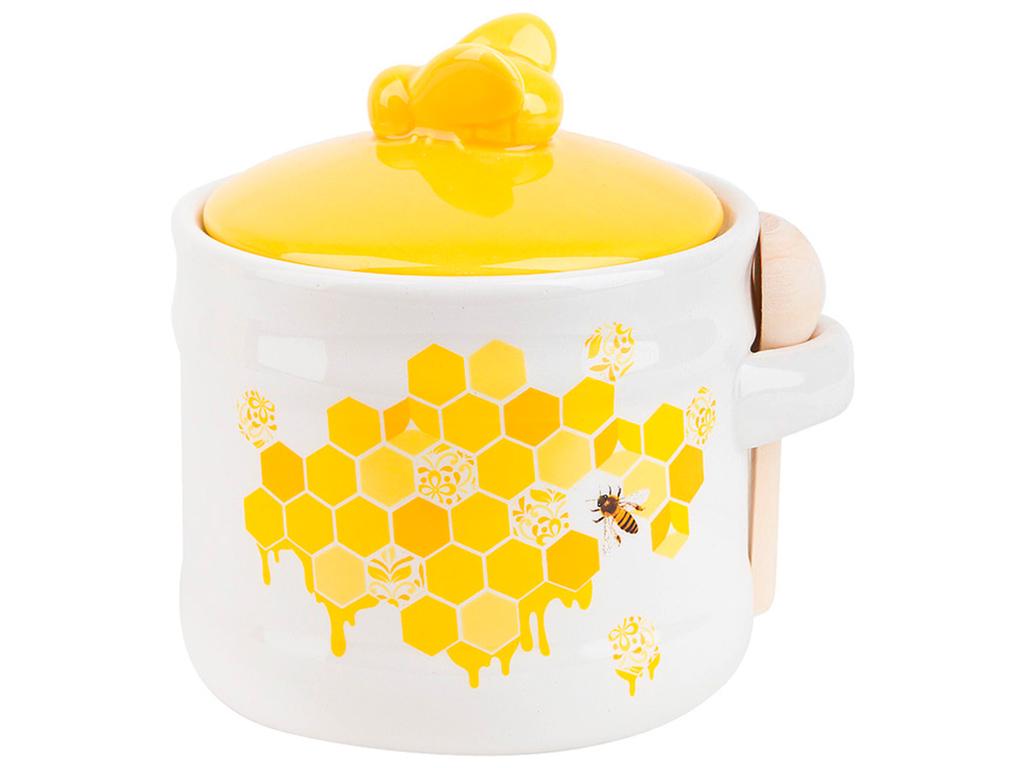 Банка керамічна з дерев'яною ложкою Honey 450 мл (BDI-DM787-HN)