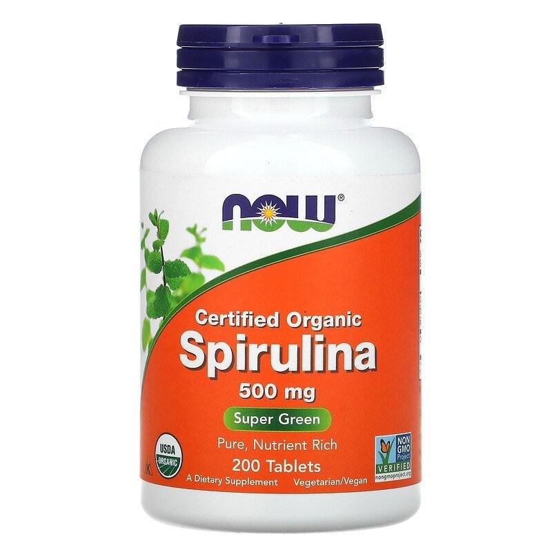 Натуральная добавка Now Foods Spirulina 500 мг 200 таблеток