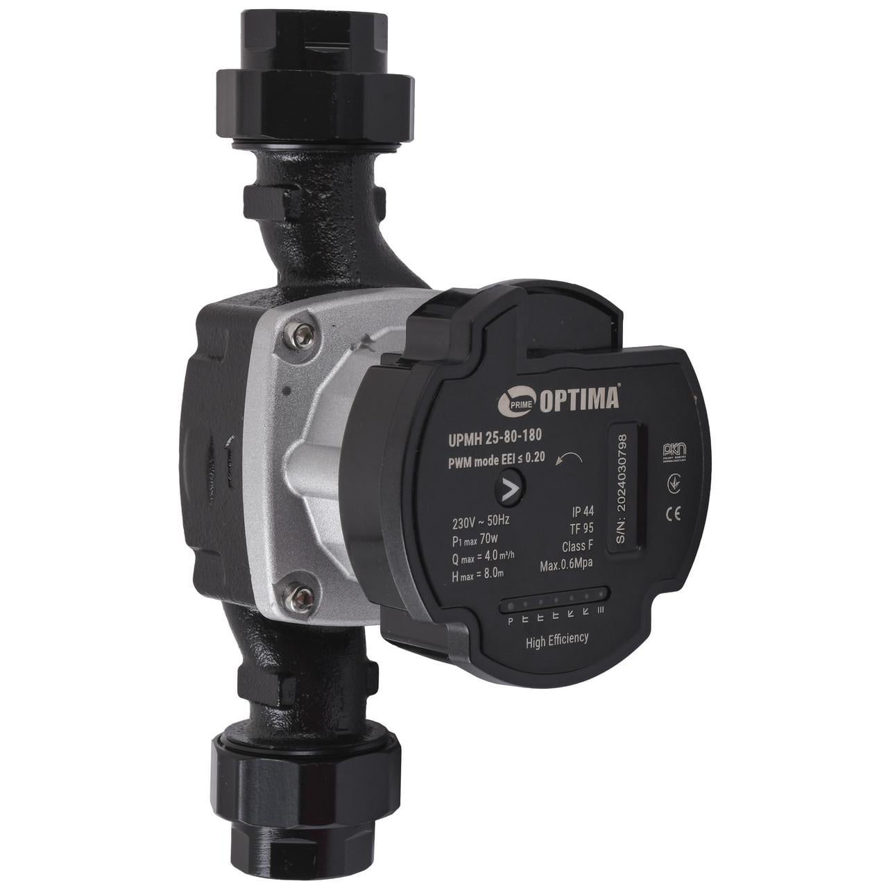Насос циркуляционный энергосберегающий Optima PRIME UPMH 25-80AUTO 180 мм/гайки