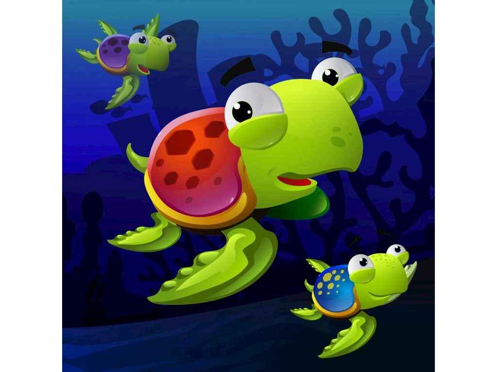 Картина по номерам Strateg Черепашье царство 30х30 см (ES170)