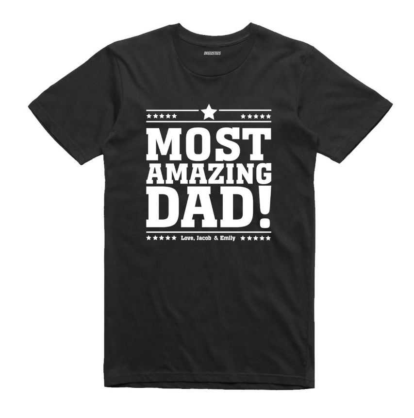 Футболка чоловіча Stedman з принтом Most amazing dad S Чорний (ПАПА23-1651114452)