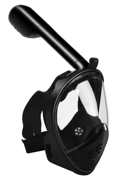 Панорамная маска для плавания RoundTech S/M с креплением для камеры Black