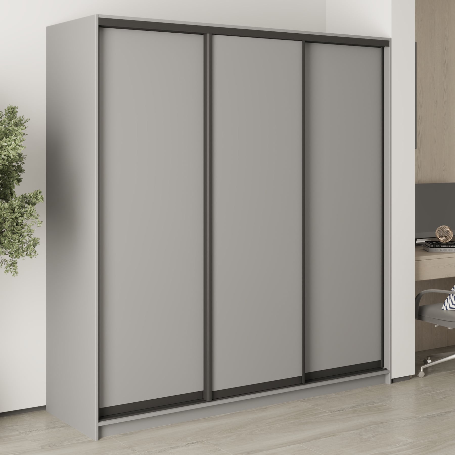 Шкаф-купе трехдверный Mebel Star Стандарт BG MBS-8306 200х45х210 см Серая мышка (1007717) Шкаф-купе трехдверный Mebel Star Стандарт BG MBS-8306 200х45х210 см Серая мышка (1007717)