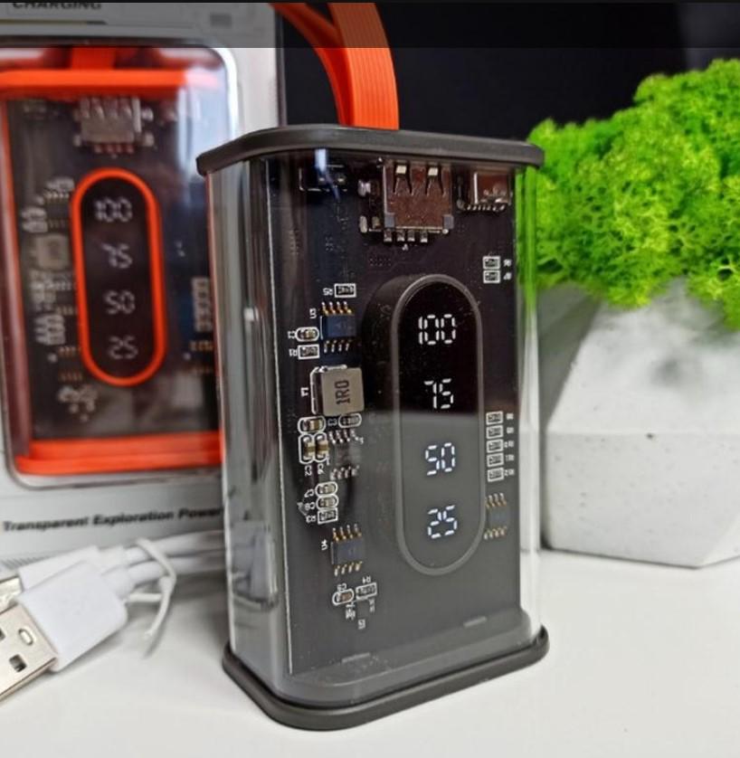 Повербанк з LED-дисплеєм і прозорим дизайном 10000 мАг Чорний (2104618814) - фото 7 Повербанк з LED-дисплеєм і прозорим дизайном 10000 мАг Чорний (2104618814) - фото 7