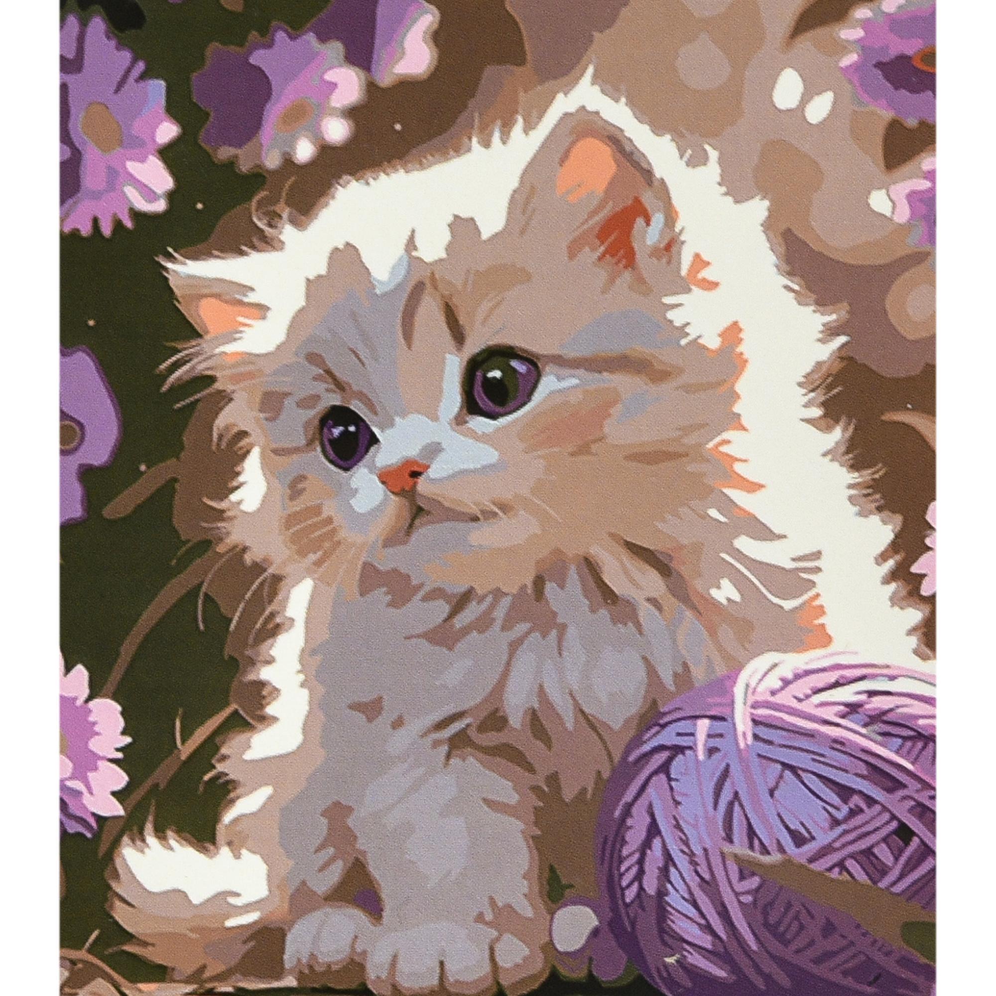 Картина по номерам Strateg Премиум Пушистый мир детства с лаком и уровнем 40x50 см (Str-VA-4618)