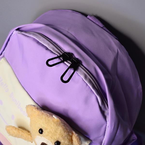 Детский рюкзак с плюшевым мишкой Сиреневый - фото 2 Детский рюкзак с плюшевым мишкой Сиреневый - фото 2