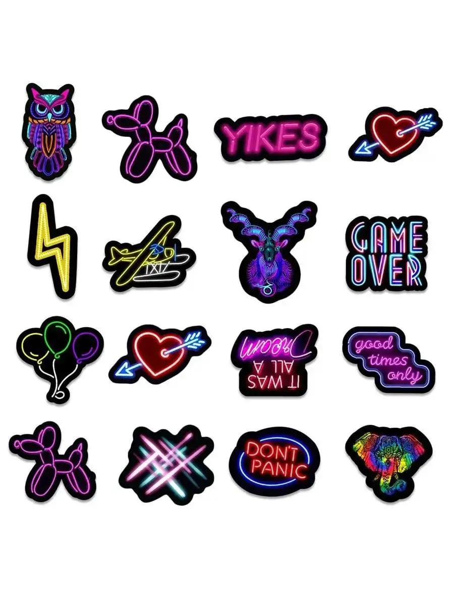 Набор наклеек Неоновый Граффити для гаджета/телефона/авто 20 шт. (10119)