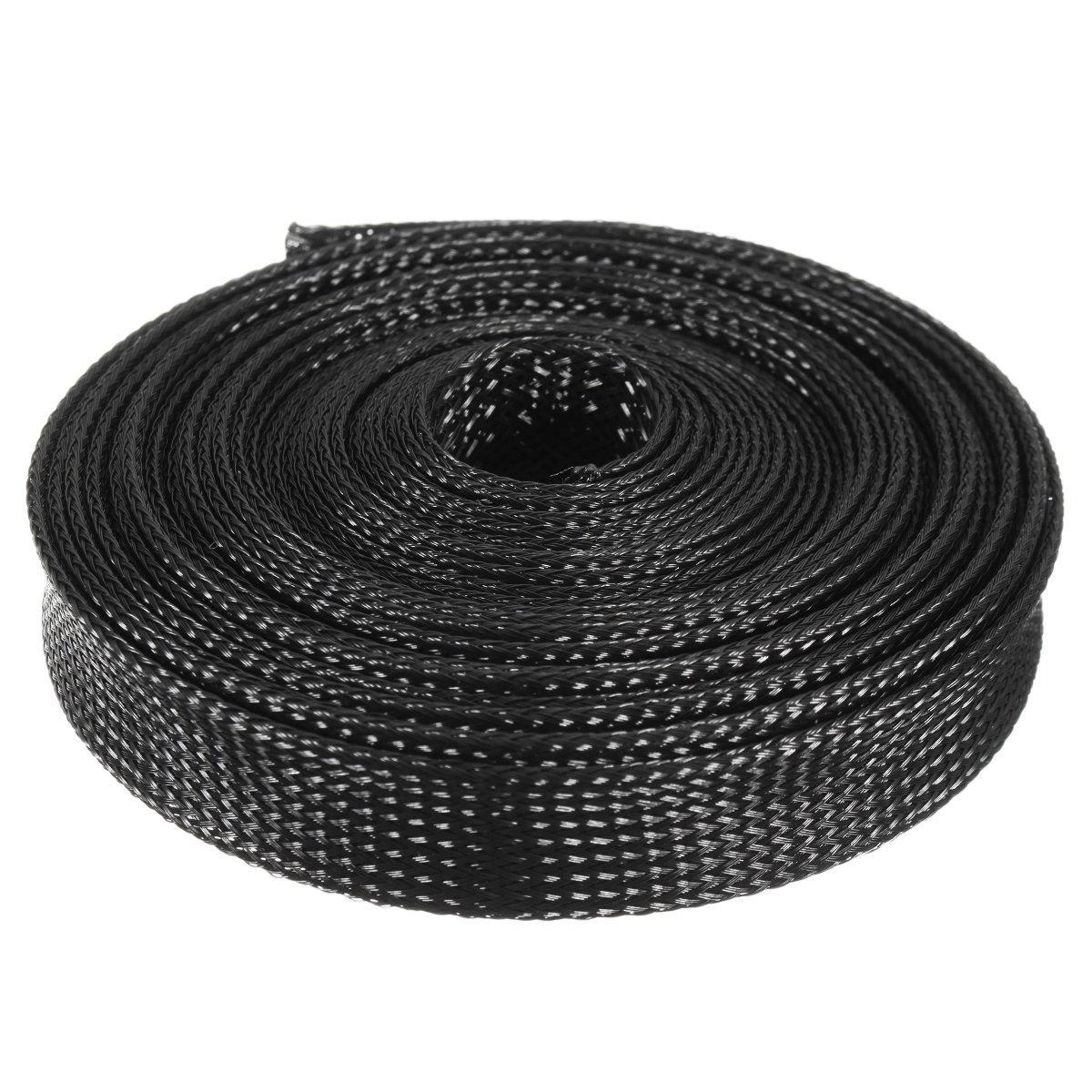 Кабельная оплетка PET-012-BK-30 гибкая из полиэстера 12 мм 30 м Черный (000049986)