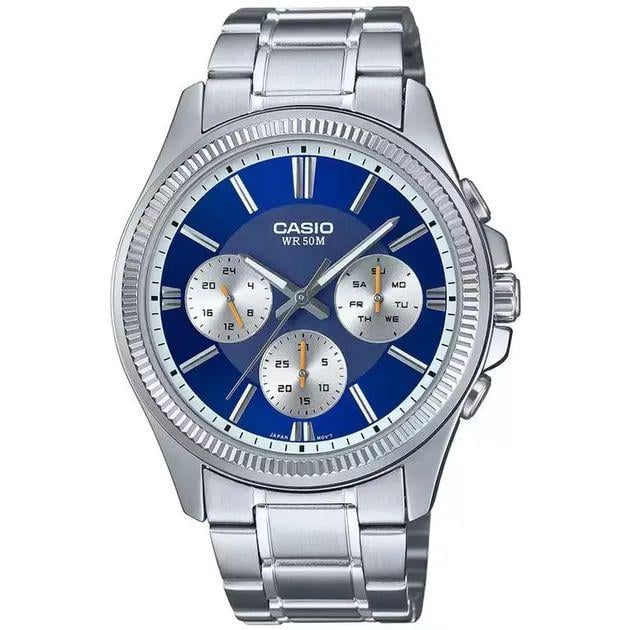 Наручные часы мужские Casio MTP-1375D-2A1VDF d 42 мм Синий/Серебряный (2473339559)