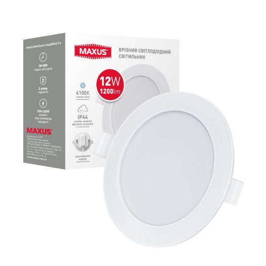 Светильник светодиодный врезной Maxus 1-RDL-1241-IP RDL 12 W 4100K IP44 - фото 1