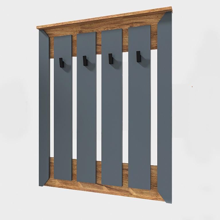 Вішак на стіну Еверест Нордік-900 90х60х110 см Дуб крафт золотий/Графітовий (ЕВ20631)