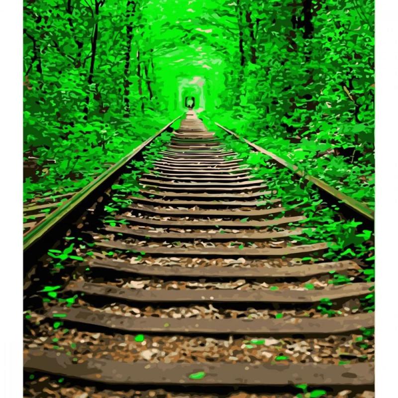 Картина по номерам Strateg Тоннель любви с лаком и уровнем 40х50 см