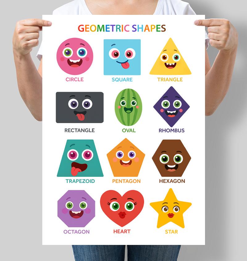 Постер обучающий Геометрические фигуры на английском Geometric shapes 42x60 см A2 без рамки (D236_A2) Постер обучающий Геометрические фигуры на английском Geometric shapes 42x60 см A2 без рамки (D236_A2)