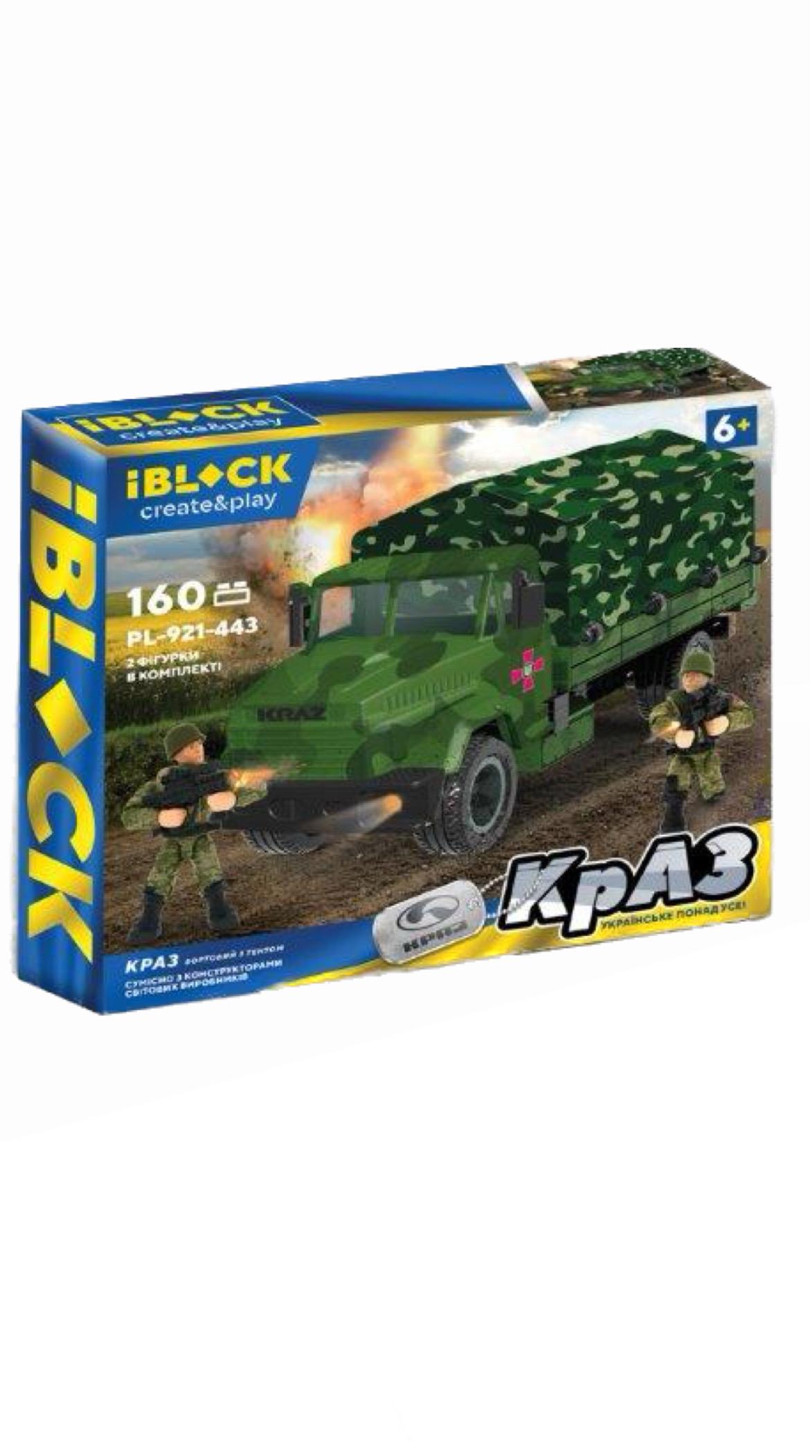 Конструктор IBLOCK Армия КРАЗ с тентом 160 деталей (DN-PL-921-443)