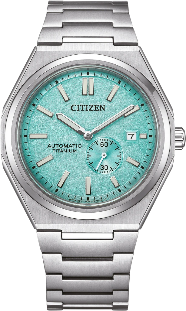 Наручные часы мужские Citizen NJ0180-80M Super Titanium механические с сапфировым стеклом/зеленым циферблатом и водозащитой 100 м
