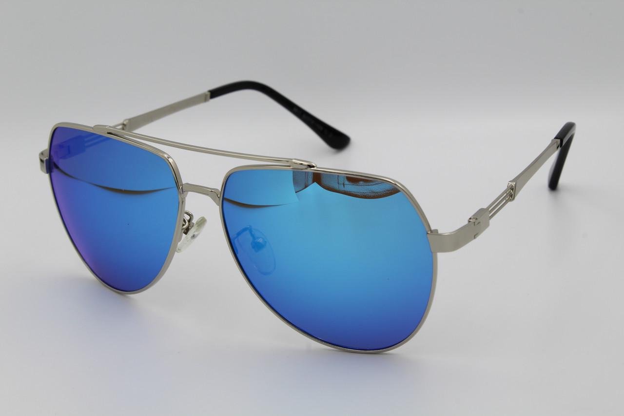 Солнцезащитные очки зеркальные поляризационные Jackfalali aviator Голубой 9111 с2 (2579322821)